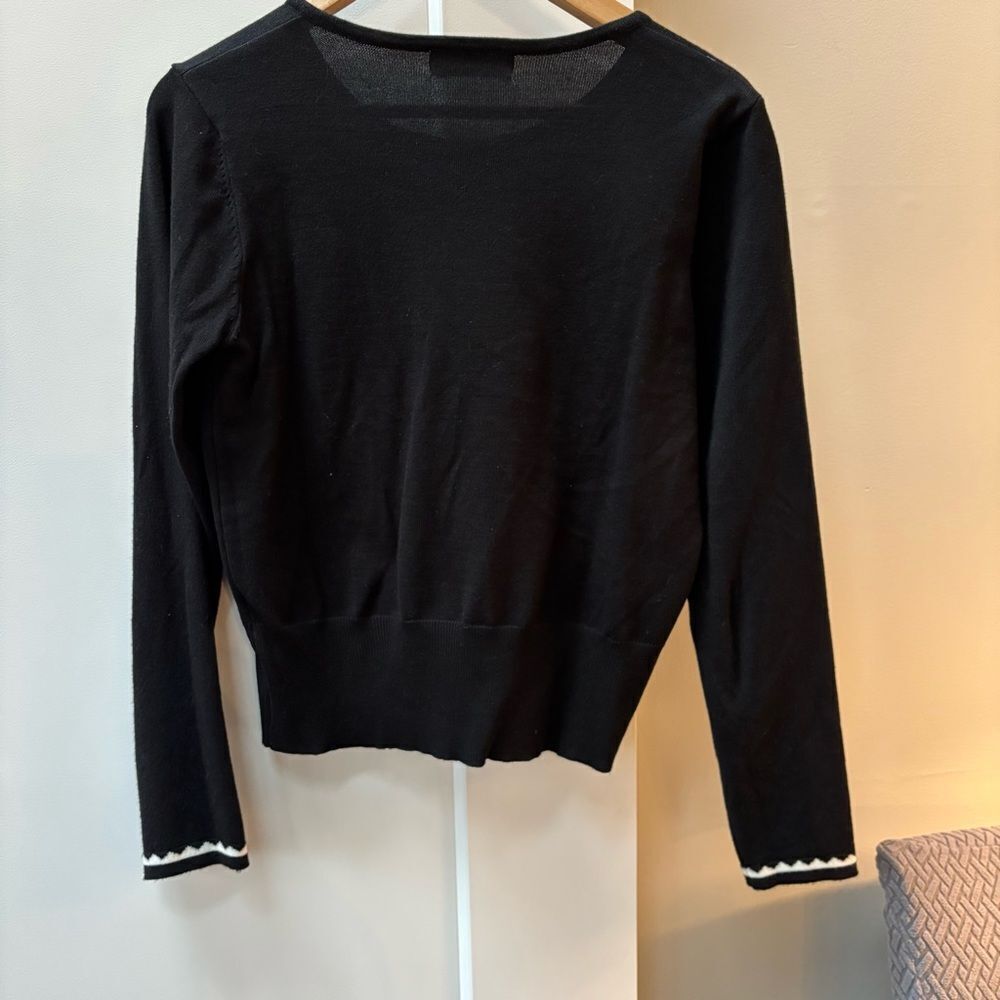 Amazon Belle Poque Black and white cardigan size M - Picture 3 of 5